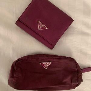 💟 Vintage purple PRADA wallet & makeup bag 💟